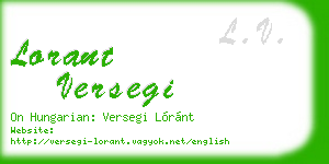 lorant versegi business card